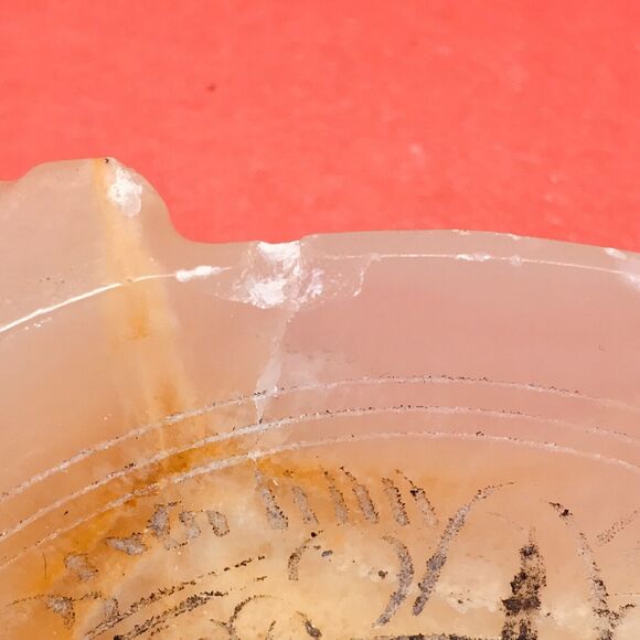 VTG Alabaster Ashtray Elephant Inlay Mid-Century Genuine Hand Made Marble Onyx - Picture 10 of 11